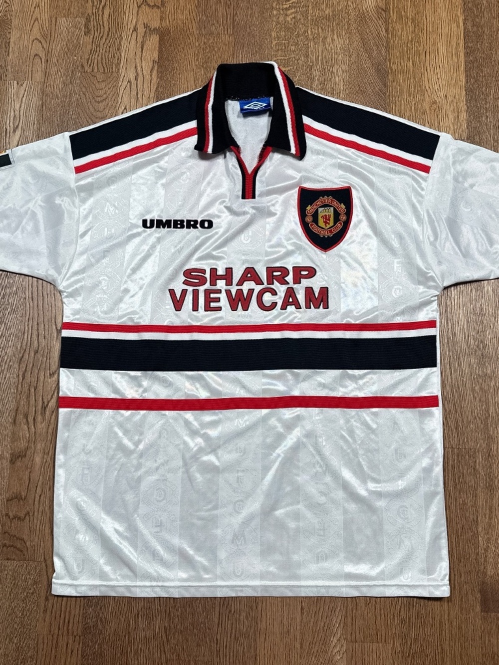 Vintage 90s Umbro Manchester United 1998 White Away Soccer Jersey Mens XL